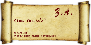 Zima Anikó névjegykártya